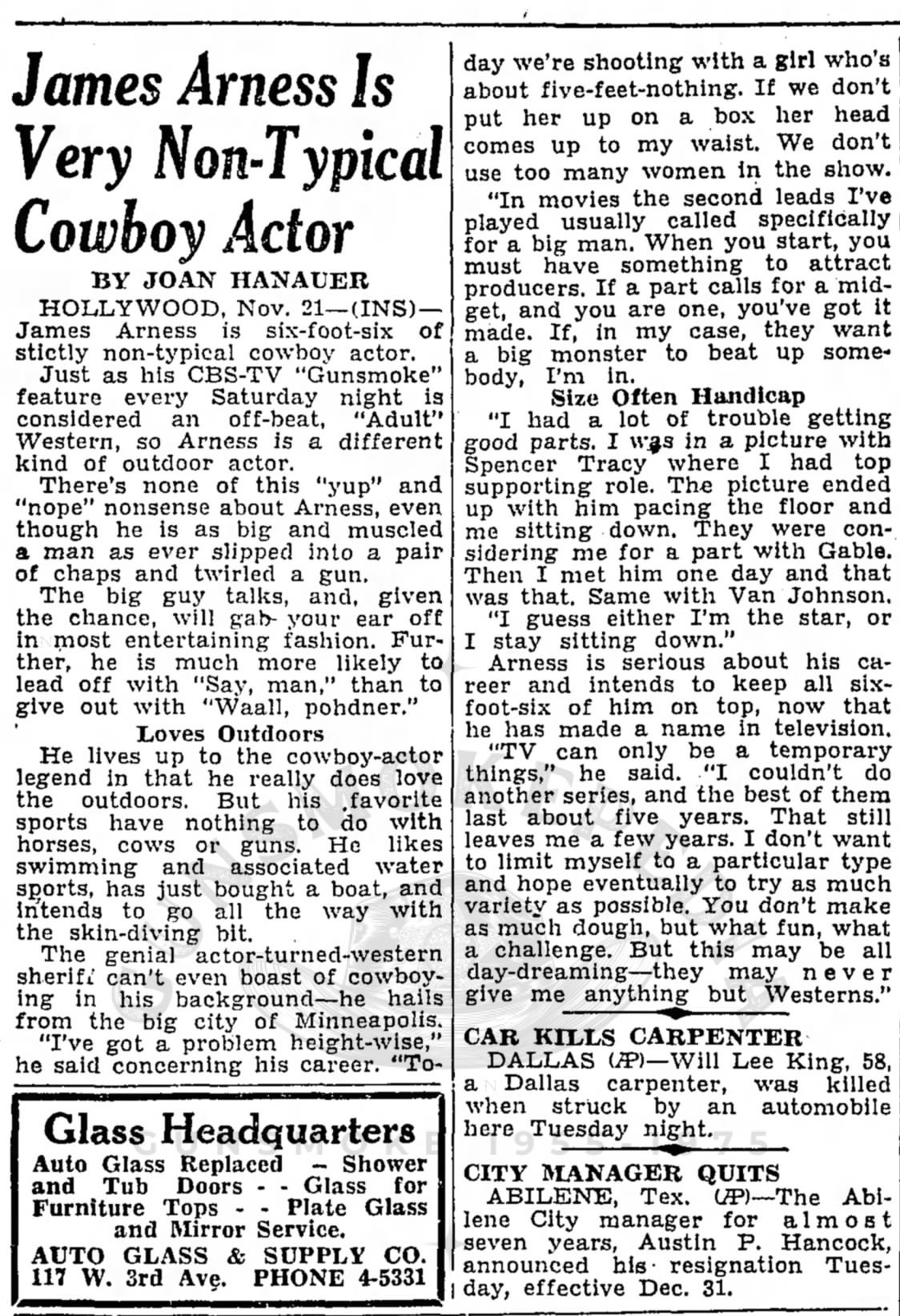 James Arness is a Non-Typical Cowboy Actor