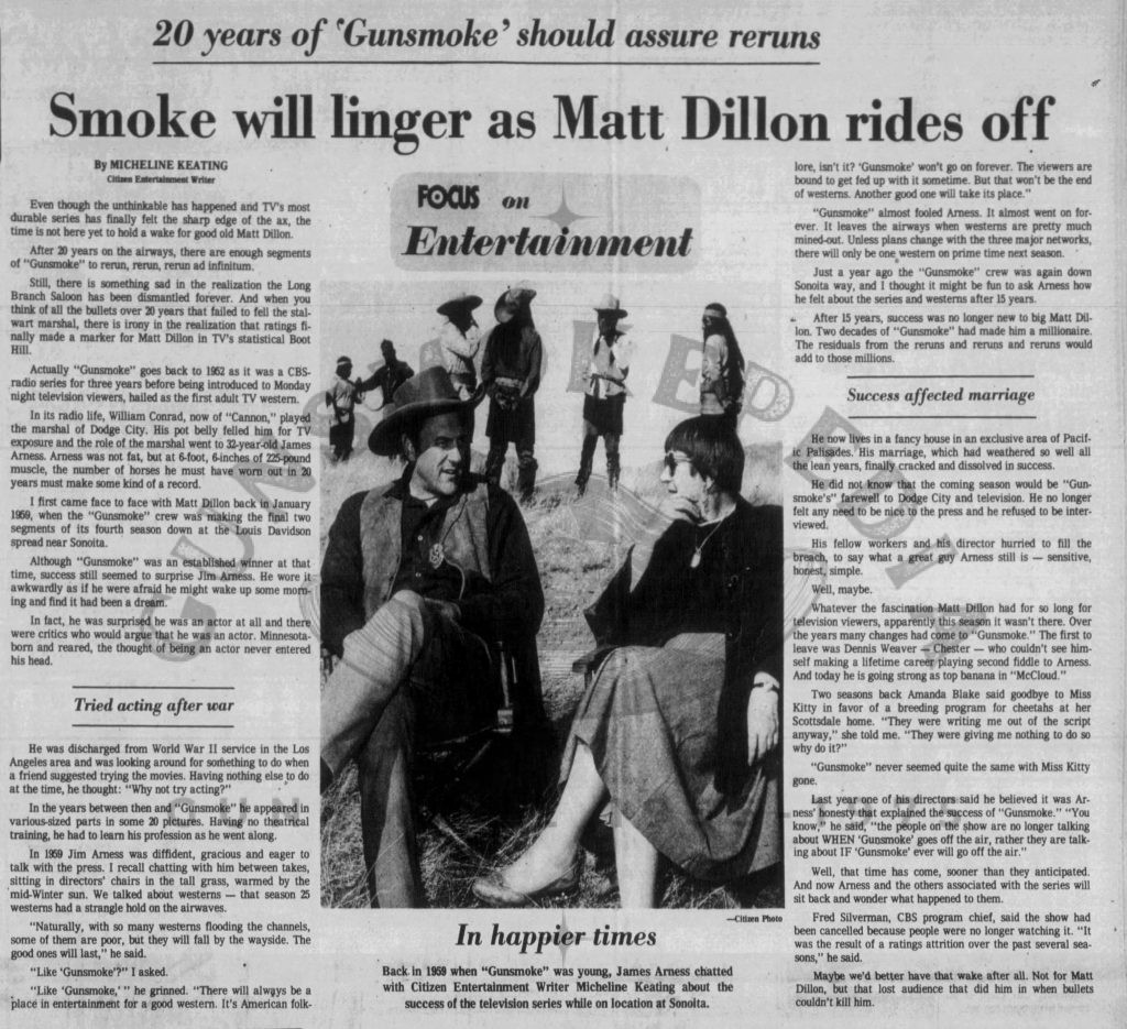 Smoke Will Linger as Matt Dillon Rides Off